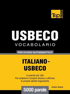 cover image of Vocabolario Italiano-Usbeco per studio autodidattico
